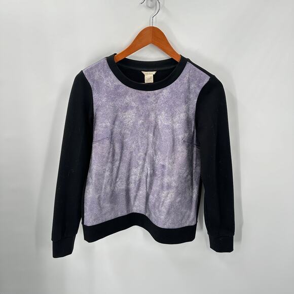 CLUB MONACO Black Metallic Front Ainslie Crewneck Sweatshirt // M - Picture 1 of 5